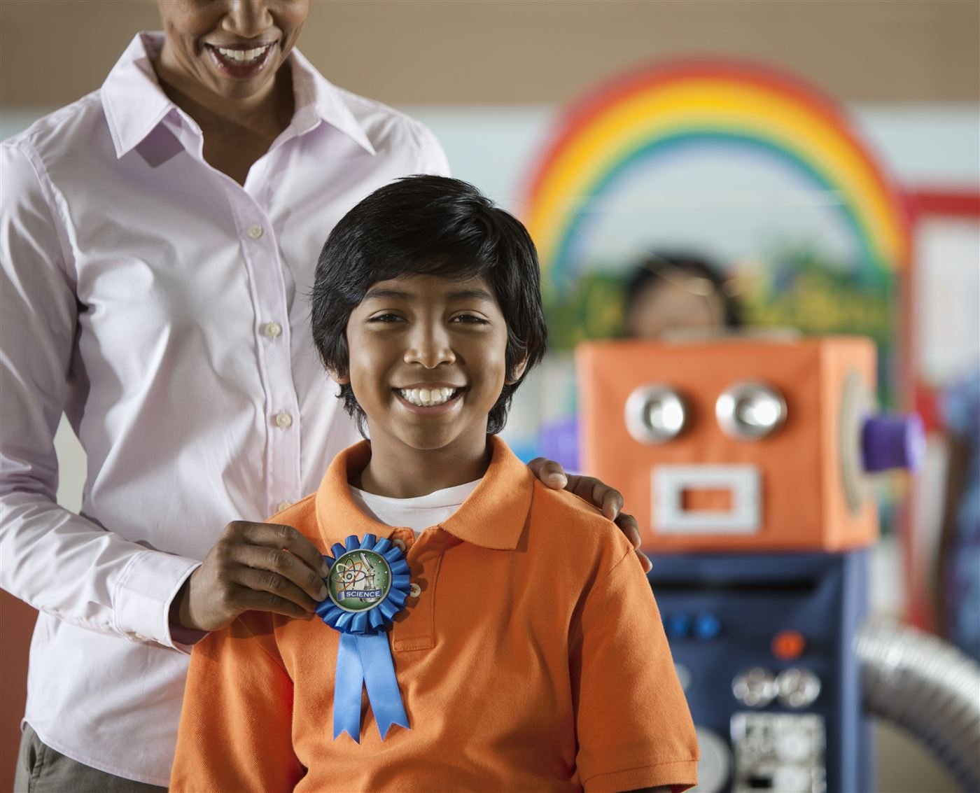 Student receiving a science award
